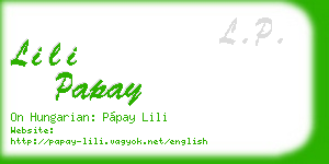 lili papay business card