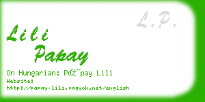 lili papay business card